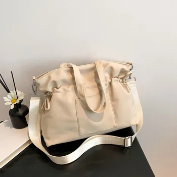 Новые женские сумки через плечо Большой емкости, высокое качество, базовый стиль, простота, повседневная универсальная молодежная женская сумка через плечо  4
