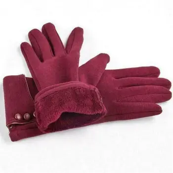 Новые модные Зимние женские перчатки с сенсорным экраном, Бархатные утепленные Теплые варежки, Ветрозащитные лыжные перчатки для вождения.  5