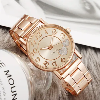 Новые модные Роскошные женские часы с креативным золотым циферблатом, женские кварцевые наручные часы Reloj  4
