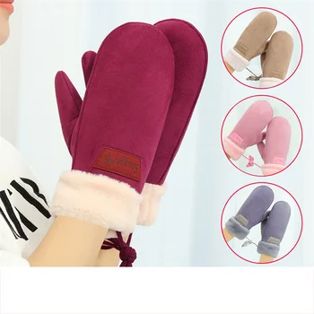 Новые мужские перчатки из овчины с более толстой шерстяной подкладкой и модные зимние ветрозащитные и холодостойкие теплые перчатки  5