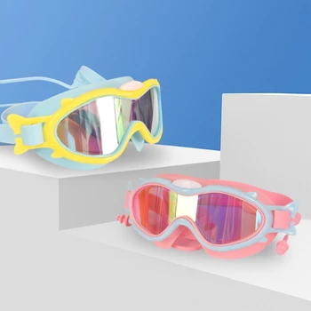 Новые очки для плавания для мальчиков и девочек цвета миндального ореха, очки для плавания с защитой от запотевания, водонепроницаемые очки для плавания PC HD, водонепроницаемые очки для детей  5