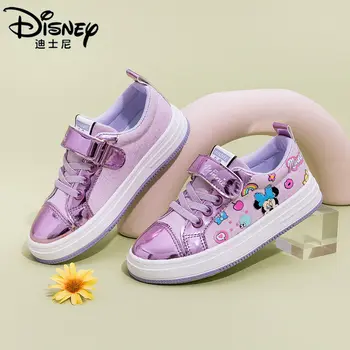 Новые сандалии принцессы Diseny с Микки Маусом и Минни для девочек, детские мягкие декоративные туфли с жемчугом, европейский размер 24-37  5