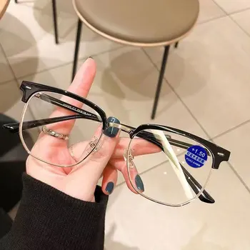Новые унисекс очки с квадратным многоугольником для мужчин и женщин, очки в металлической оправе, обычные очки, очки для близорукости, очки от 1,0 До 4,0  4