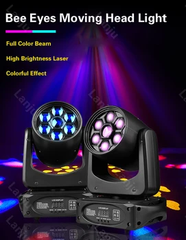 НОВЫЙ 150 Вт Светодиодный Свет Strobe Bee Eye Moving Head-Light RGBW Beam Pattern Сценическое Освещение Дискотека DJ Свадьба Рождественская Вечеринка Wash Light  5