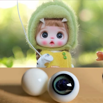 Новый Ob11 Детские Стеклянные Глаза Цвет Подвижный Черный Жемчуг 10 мм 8 мм diy Моделирование 8 Точек BJD Baby Новый Продукт  5