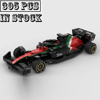 Новый Testarossa MOC-158875 F1 C43 Team Stake Formula 1 Модель Гоночного Автомобиля Buiding Kit Creators Block Bricks Детские Игрушки Подарки На День Рождения  0