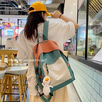Новый минималистичный рюкзак для женщин, рюкзак для учащихся средней и старшей начальной школы, рюкзак большой вместимости в стиле колледжа  10
