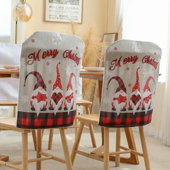 Новый рождественский набор стульев Rudolph Для гостиной, столовой, дома, Рождественское украшение, Набор спинок, принадлежности  5