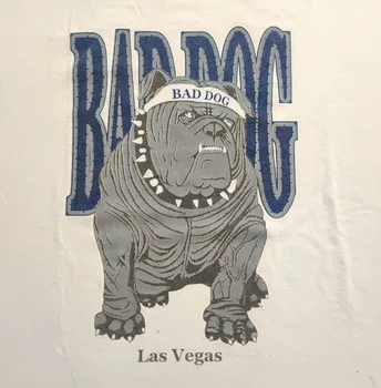 НОВЫЙ СПИСОК Винтажных 90-х BAD DOG Las Vegas Bulldog Белая футболка Made In USA Мужской размер XL  3