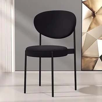 Обеденные стулья с винтажной обивкой, современные европейские желтые обеденные стулья класса люкс, Льняная мебель для дома Nordic Cadeiras De Jantar  4
