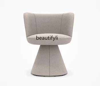 Обеденный стол и стул в скандинавском минималистичном стиле для кафе, приемная для переговоров, вращающееся кресло из ткани FRP  5