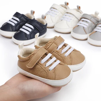 Обувь для новорожденных мальчиков, обувь на мягкой подошве, детская обувь, весенне-осенние кожаные кроссовки, кроссовки для новорожденных, повседневная обувь  5