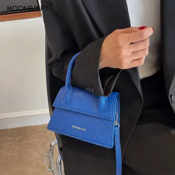 Однотонные женские сумки для рук, сумка от ведущего бренда, дизайнерский клатч небольшого размера с одной ручкой, женская сумка-мессенджер через плечо  5