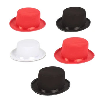Однотонный фетровый цилиндр, шляпа фокусника, шляпа джентльмена, шляпа для костюмированной вечеринки, Шляпа  10