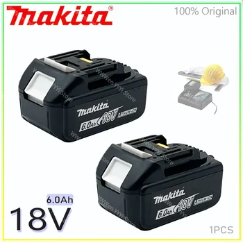 Оригинальный литий-ионный аккумулятор Makita 18V 6000mAh для замены электроинструмента Аккумуляторная батарея Makita USB Адаптер BL1860 BL1850  4