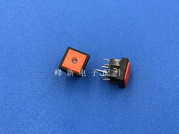 Оригинальный Новый 6-контактный кнопочный переключатель с квадратным погружением со 100% сбросом с красной подсветкой посередине со светодиодной подсветкой сенсорного переключателя  5