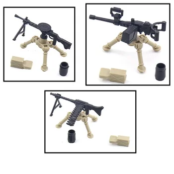 Оружие Военное Дело DP-28 MG34 США M2 Тяжелые Пулеметы Солдат Второй Мировой Войны Армейские Мини-Фигурки Аксессуары Строительные Блоки Игрушки Для Мальчиков  0
