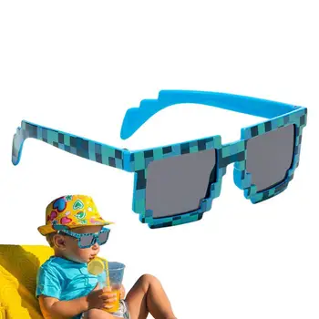Очки-мемы, 8-битные пиксельные солнцезащитные очки для детей, пиксельные очки для малышей, пикселизированные тематические солнцезащитные очки для детей, взрослых, вечеринки по случаю дня рождения  5