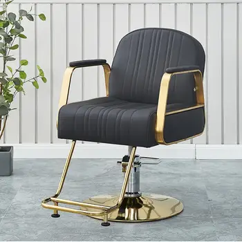 Парикмахерские золотые парикмахерские кресла для лица, эргономичные металлические парикмахерские кресла для парикмахеров, удобная мебель для комнаты Silla De Barbero  5