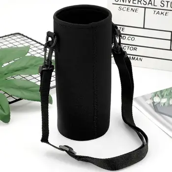Переносной ремень, рукав для чашки, черная сумка для бутылок, изоляционная сумка для бутылки с водой, изолированный чехол, держатель сумки, плечевой ремень  4