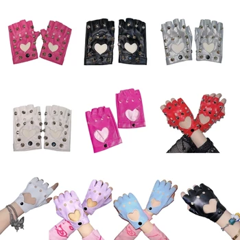 Перчатки Cool Girls на полпальца, перчатки SubcultureCostume с вырезами из заклепок  5