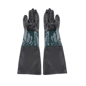 Перчатки для пескоструйной обработки 23,6 × 11,8 дюйма, рабочие перчатки из ПВХ для левой /правой руки для пескоструйного аппарата  5