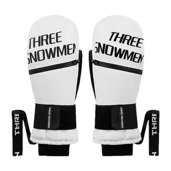 Перчатки для сноуборда, женские водонепроницаемые зимние перчатки, мужские зимние варежки с сенсорным экраном, теплые ветрозащитные перчатки для кемпинга, катания на сноуборде  1
