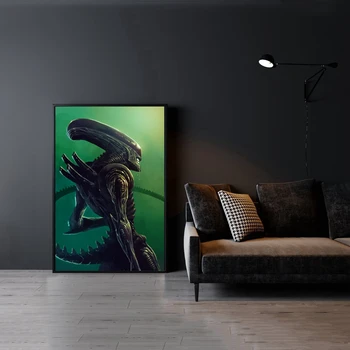 Плакат с изображением инопланетянина, ксеноморфа, печать на холсте, украшение для дома, настенная живопись (без рамки)  5