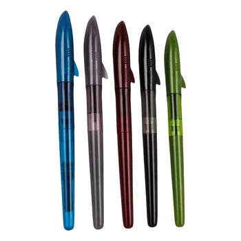 Пластиковые перьевые ручки Jinhao 0,5 мм с перьевым наконечником в форме милой Акулы, ручки для каллиграфии, школьные канцелярские принадлежности, канцелярские принадлежности, подарки для студентов  4