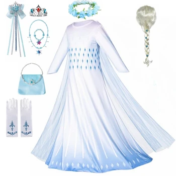 Платье принцессы для девочки, костюм Эльзы  5