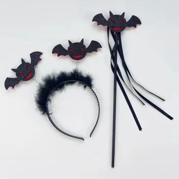 Повязка на голову с черной паучьей летучей мышью и Волшебная палочка, набор аксессуаров для костюмированной вечеринки для детей, Хэллоуин для мальчиков и девочек 2023  5