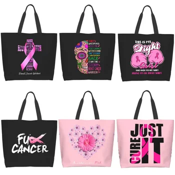 Подарки для женщин, переживших рак молочной железы, пляжная сумка-тоут, хозяйственная сумка для женщин, медсестра, осведомленность о раке молочной железы на дому, принадлежности для вечеринок  5