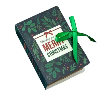 Подарочные коробки для конфет в форме книги, Рождественская подарочная коробка Санта-Клауса, принадлежности для украшения вечеринок Navidad Noel  4