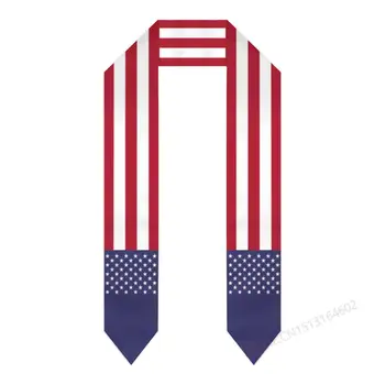 Пользовательское название Или логотип Американский Шарф с флагом США, Выпускной палантин, пояс для международного обучения за границей  4