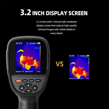 Портативная инфракрасная тепловизионная камера HTI с разрешением HD 256x192/320x240 ИК-тепловизоры Инструменты для определения температуры  4