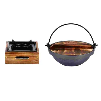 Походная кухонная плита Сукияки, кастрюля большой емкости, Подвесной сотейник для приготовления пищи с антипригарным покрытием, Бытовая посуда для жарки  3