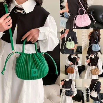 Практичная женская сумка через плечо с рюшами, универсальная сумка-футляр, идеально подходящая для различных случаев, таких как повседневная жизнь, шоппинг и путешествия  2