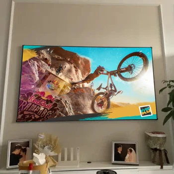 Проекционный экран Френеля 2024 ALR 84-дюймовый Экран для проектора с фиксированной рамой, навешенный на стену, лучше всего подходит для обычного проектора 4K HD  5