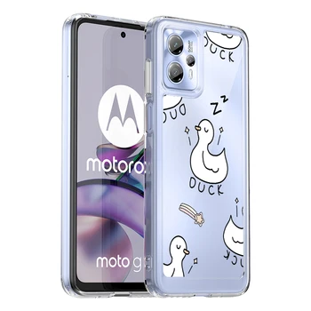 Прозрачный жесткий акриловый чехол для телефона в животном стиле для Motorola Moto G23 G13 4G Противоударная задняя крышка  5