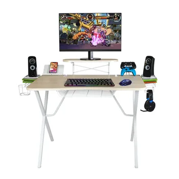 Профессиональный игровой стол Atlantic Pro со встроенным хранилищем, металлическими держателями аксессуаров и гнездами для кабелей, 36 дюймов, белый  4