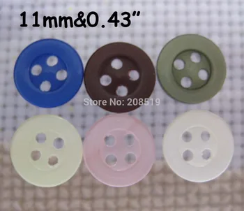 Пуговицы для рубашки NBNOLE 11 мм 200шт смешанных цветов модные пуговицы с плоской спинкой швейные аксессуары  5