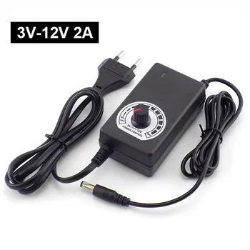 Регулируемый адаптер питания 3V-12V 2A AC 100V-240V к DC 12V Адаптер питания Универсальный для камеры видеонаблюдения, Светодиодная лента U26  0
