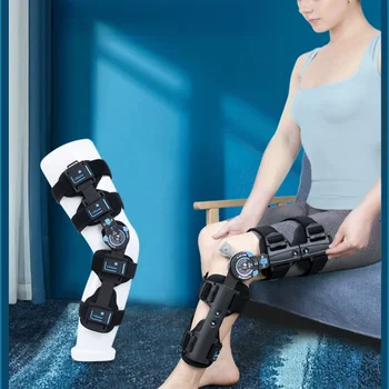 Регулируемый Бандаж для фиксации коленного сустава Инструмент для лечения переломов мениска и Надколенника Сверхлегкое реабилитационное Оборудование из углеродного волокна  5
