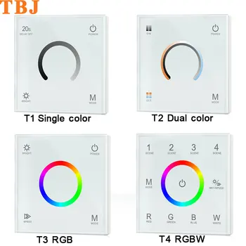 Регулятор яркости светодиодной сенсорной панели постоянного тока 12-24 В для одноцветной / двухцветной / RGB / RGBW лампочки в полоску  5