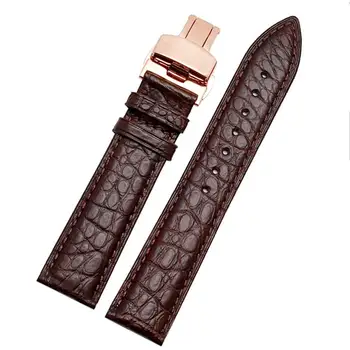 Ремешок для часов HAODEE из крокодиловой кожи для любого бренда браслет 16 17 18 19 мм ремешки с откидной застежкой  5