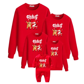 Рождественские свитера, высококачественные топы-толстовки, Рождественские пижамы, Подходящая одежда для семьи, мамы и Дочки, Хлопковый детский комбинезон  5