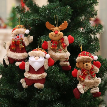 Рождественские украшения Рождественский подарок Санта Клаус Снеговик Елка Подвеска Кукла Повесить Украшение Рождество С Новым Годом Декор вечеринки  5