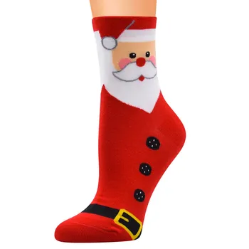 Рождественские чулки, женские хлопковые теплые носки для пола, Удобные Новогодние носки для пола Санта-Клауса, Забавный Рождественский подарок  3