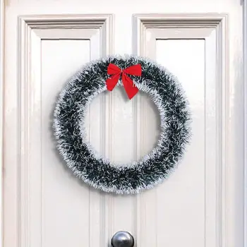 Рождественский зимний венок для входной двери, настенный оконный дверной венок, Долговечные цветные украшения для столов, каминов, дверей  4