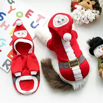 Рождественский наряд для кошек из полиэстера, наряды для кошек Санта-Клауса, милая рождественская одежда, мягкая для кошек, котят, собак, щенков  10